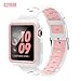 EloBeth for Apple Watch Band 42mm with Case, Soft Silicone Sport Strap iWatch Band with Shock Resistant Protective Case for Apple Watch Band Series 3/2/1 Nike+ Sport Edition(42mm White/Pink)