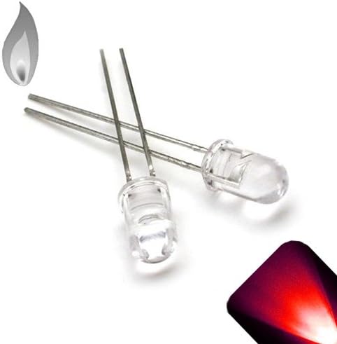 5mm Round Top Red Candle/Flicker LED - Super Bright (Pack of 20)