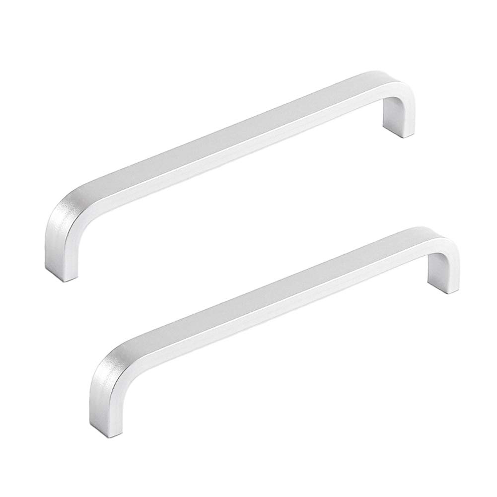 ANSIEDIO 2pcs Silver Aluminum Alloy Cabinet Cupboard Closet Wardrobe Door Drawer Knobs Pull Handles (128mm) — image 1