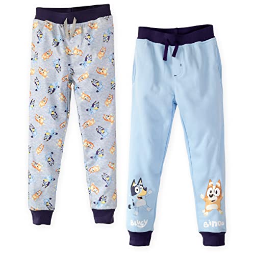 Bluey Bingo Toddler Boys Fleece 2 Pack Jogger Pants Grey/Blue 5T