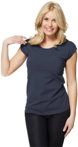 Modbod Modest Layering Scoop Neck Cap Sleeve Shirt - Extra Length (Large, Midnight)