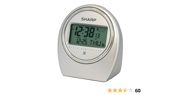 Amazon Com Sharp Spc364 Atomic Lcd Bedside Alarm Clock Silver Discontinued By Manufacturer Home Audio Theater