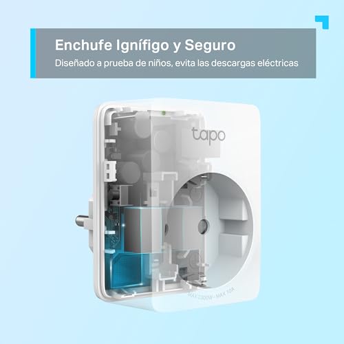 P110 – Mini Enchufe Inteligente Wi-Fi (con monitoreo de energía), programación Encendido/Apagado, Ahorro de energía, Compatible con Alexa y Google Home