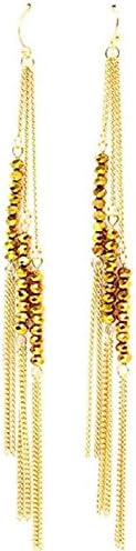 Ami Tassel and Beads Earrings - Gold