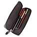 Ancicraft Pencil Case Leather Pouch Fountain Pen Holder With Zipper For Men Women (Coffee)