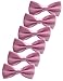 Udres 6 Pack Solid Bow Tie Satin Pre-tied Bowtie for Wedding Party (One Size, Pink)