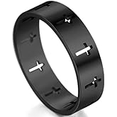 Jude Jewelers 6mm Stainless Steel Carved Christian Cross Religious Wedding Band Ring
