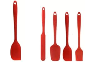 5pcs Heat Resistant Silicone Spatula Set, Food Grade Cake Cream Scrapers And Baking Tools, Easy to Clean Multi-Functional Kit