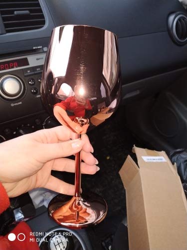 D L D Rotweinglas aus Edelstahl mit Metallstiel, bruchsicher, für Weißwein/Rotwein, Cocktailgläser, unzerbrechlich, BPA… – Bild 6