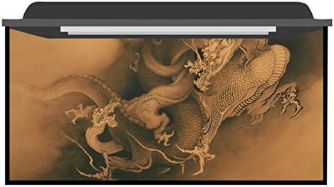 Deep Blue Themes Asian Dragons Aquarium Background (20-35 Gallons (30Wx24H))