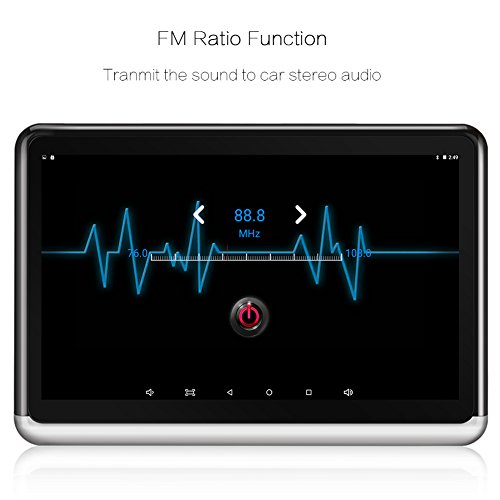 Android Headrest DVD Player Tablet Car Back Seat Video TV Monitor for Kids 10.1 inch, 1080P HD Touch Screen, Support WiFi Bluetooth FM Netflix Syn Screen Phone Mirroring HDMI Out 4500mAh Battery