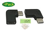 Type-C USB-C USB 3.1 Adapter,CGTime Right & Left Angled 90 Degree Male to Female Type-C Extension Adapter for Laptop & Tablet & Mobile Phone