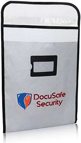 Fireproof Money Bag (15"x 11") Fire Resistant Envelope By DocuSafe Security - Fire &amp; Water Resistant Cash &amp; Envelope Holder -Velcro Closure For Maximum Protection