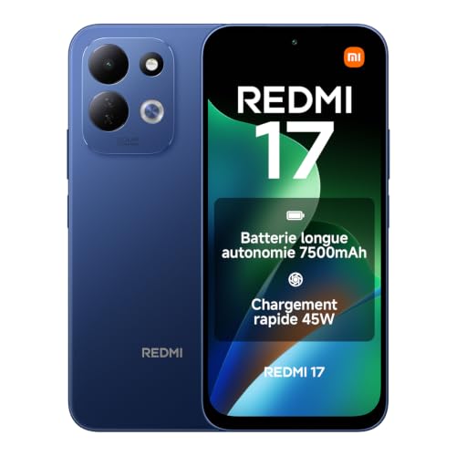 XIAOMI REDMI 17, Smartphone 4+128 Go, Bleu, Batterie 7500 mAh, Charge 45 W