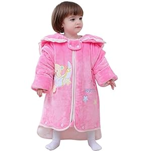 Happy Cherry Flannel Baby Sleeping Bag Zipper Design Baby Romper 110cm for 0-3 Years Toddler- Red