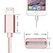 iPhone Charger Cable (6ft) Apple Certified Lightning Cable for iPhone X / 8 / 7 / 7 Plus / 6 / 6 Plus / 5S (Rose Gold) by PowerUp
