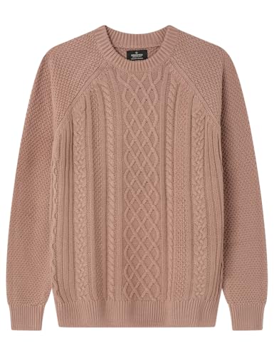 Springfield Knit Structure Cables Pullover GG5, Strawberry, XL Men's