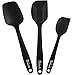 Vervetie Silicone Spatula Set One-Piece Design Kitchen Utensil Set, 3-Piece BPA Free Heat Resistant Spoon & Spatulas (Black)