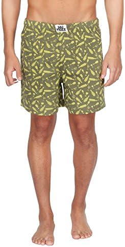 Men's 100% Knitted cotton Bottles Printed Boxers Loungewear Sleepwear Inner or underwear, Size Medium (M), Green