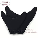 GOALUKK Mermaid Tails with Monofin for Swimming,Training Diving Fins Swim Fins for Kids and Adults(Black) (Small-fit for kids(17.718.512.2in))