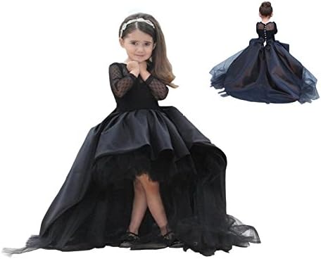 PrettyBridal Black Flower Girl Dresses Long Sleeve Princess Pageant Prom Ball Gown 14