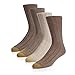 Gold Toe Mens 4-Pair Sheffield Premium Pima Cotton Trouser Socks (1 Light Tan / 1 Beige / 2 Dark Beige, Shoe Size 6-12.5 (1 PK - 4 Pair Total))