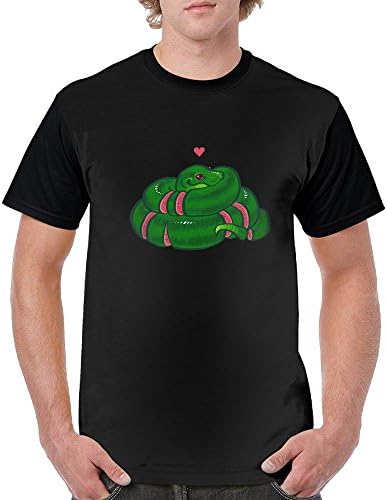 WYFG Mens T-Shirt Short Sleeve Printing Tees Shirt Cute Green Sneke