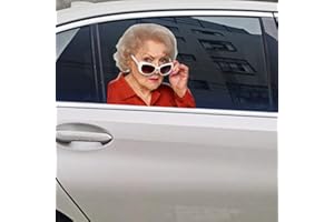 Senksll Betty-White Car Window Cling Funny Car Sticker Window Decal for Vehicles Automotive Stickers(for Right Side) (Betty)