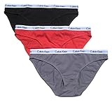 Calvin Klein Womens 3 Pack Carousel Cotton Bikini