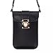 Casy Mall Universal Cell Phone Bag Leather Wallet Case 3 Layers Crossbody Purse With Shoulder Strap For Apple Iphone 6 6S,Samsung Galaxy S6 Black
