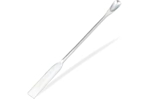 AAProTools Double Ended Micro Lab Scoop Spoon Half Rounded/Flat End Spatula, Stainless Steel