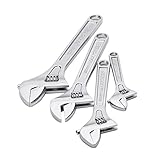 MAXPOWER 4pc Heavy Duty Adjustable Wrench Set - Metric + SAE - Industrial Grade Shifter Movable Spanners