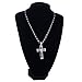 Mecoo Mens Cross Necklace 316L Stainless Steel Silver Black Crucifix Pendant with 22inch Byzantine Chain