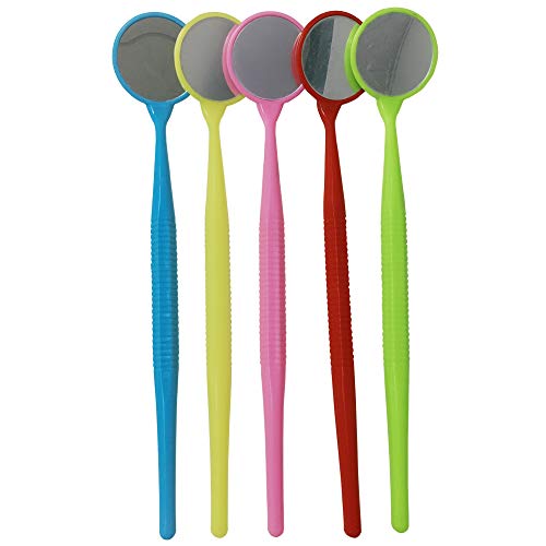 YOUYA DENTAL Tooth Mirror Inspection Teeth Large Size Dental Mouth Mirror for Kid Children Role Playing Dentist Checking Dental Puppet Teeth and Teeth Model (Pink)