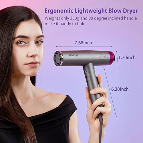 High Speed Ionic Hair Dryer, Powerful Brushless Blow Dryer, Lightweight