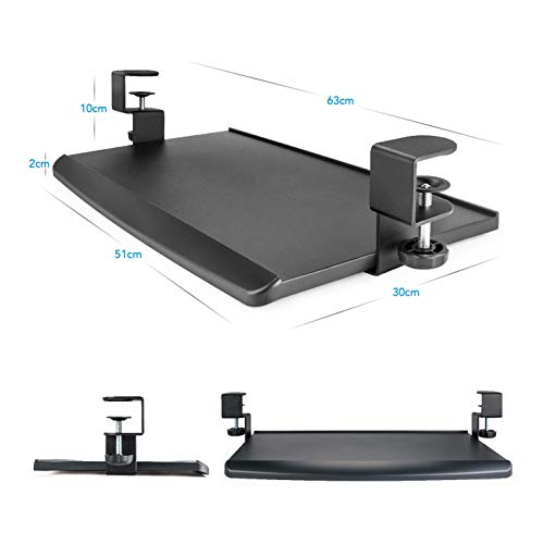 ErgoActive Extra Wide Under Desk Keyboard Tray with Clamp On Easy