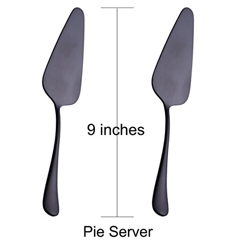 Black 2 Piece Pie Server 9-inch Stainless Steel Table Flatware Set Cake Server Silverware Dishwasher Safe for Buffet, Banquet, Party