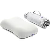 Cushion Lab Travel Deep Sleep Pillow – Compact Memory Foam Neck Pillow for Sleeping, Portable Pillow for Hotels, Camping, Side & Back Sleepers, On-The-Go – Calm Grey