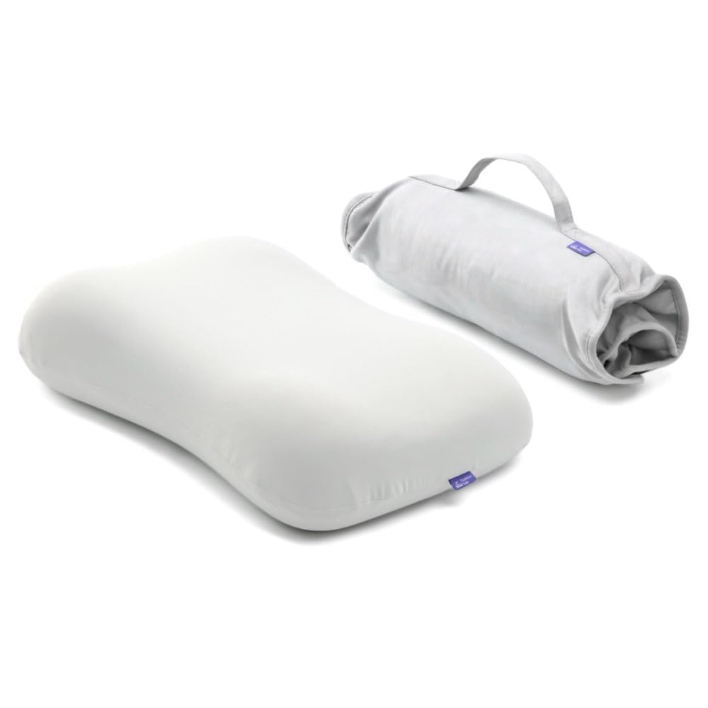 Photo 1 of Cushion Lab Travel Deep Sleep Pillow – Compact Memory Foam Neck Pillow for Sleeping, Portable Pillow for Hotels, Camping, Side & Back Sleepers, On-The-Go – Calm Grey