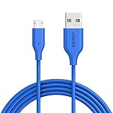 Anker PowerLine Micro USB (6ft) - Durable Charging Cable, with Aramid Fiber and 5000+ Bend Lifespan for Samsung, Nexus, LG, Motorola, Android Smartphones and More (Blue)
