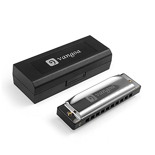 image for Vangoa - Blues Deluxe 10 Hole Diatonic Harmonica with Case - Key of C 