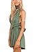 YOINS Women Playsuit Romper Convertible Plunge V Neck Sleeveless Backless Green M
