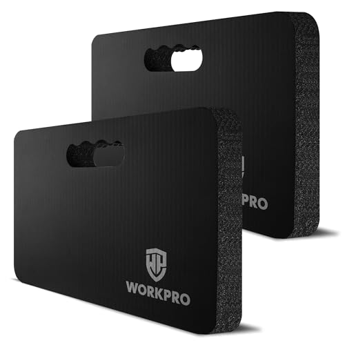 WORKPRO Thick Knee Pad 2 Pieces, 28 x 44 x 3.5 cm Mat for Cleaning, Repairs, Exercise, Prayer and Yoga, Knee Pads for Gardening and Outdoor Work
