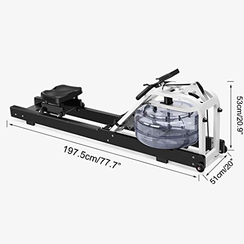 Rowing-machine-Water-Trac-Glider-Cardio-Fitness-Equipment-Water-Resistance-with-LCD-Display-440-LB-Weight-Capacity-for-Home-Gym-Color-One-Rail-Silver