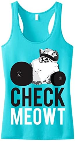 NoBull Woman Apparel Women's Check Meowt Racerback Tank Top 3X-large Teal
