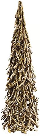 The Wildflower Company 54016B Natural Twig Cone Tree with Glitter