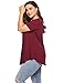 Zeagoo Womens Plus Size Tunic Tops Criss Cross V Neck Short Sleeve T Shirt Casual Tops Wine Red 3X