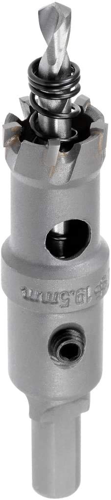 19.5mm TCT Hole Saw, Tungsten Carbide Tipped Hole Cutter Opener Drill Bit, for Stainless Steel Metal Plate Aluminum