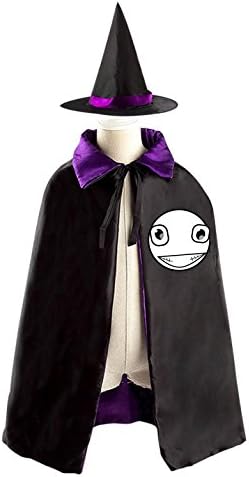 Wicked Big Devil Halloween Wizard Witch Cloak and Hat suit Costume Party Satin Cape for Childrens
