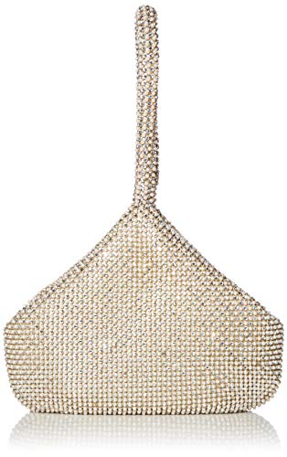 Jessica McClintock womens Staci Mesh Wristlet Pouch Evening Bag, Pearl, One Size US